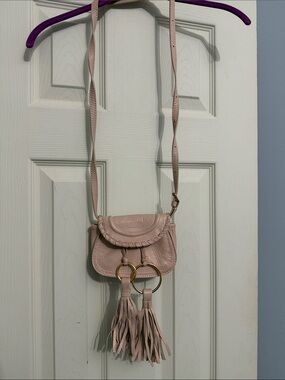 See by Chole Mini bagWomens Blush Pink Leather Crossbody Bag with Tassel Detail